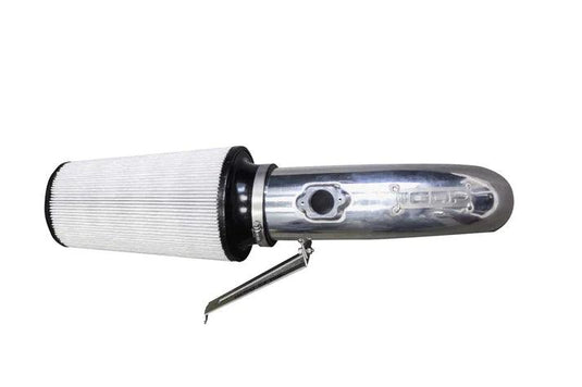2008-2010 Ford Powerstroke 6.4L showcasing the GDP 4" Open Air Intake Tube and S&B Filter installation, emphasizing the enhanced engine setup and performance improvements.