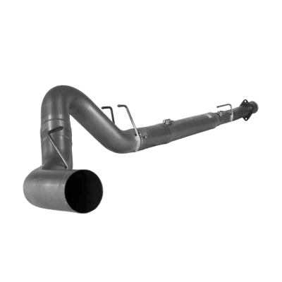 Laden Sie das Bild in Galerie -Viewer, A gleaming 2008-10 Sixty-Six 4&quot; Exhaust Kit made of 409SS stainless steel, showcasing its impeccable design and finish, perfectly suited for the Ford Powerstroke 6.4L.
