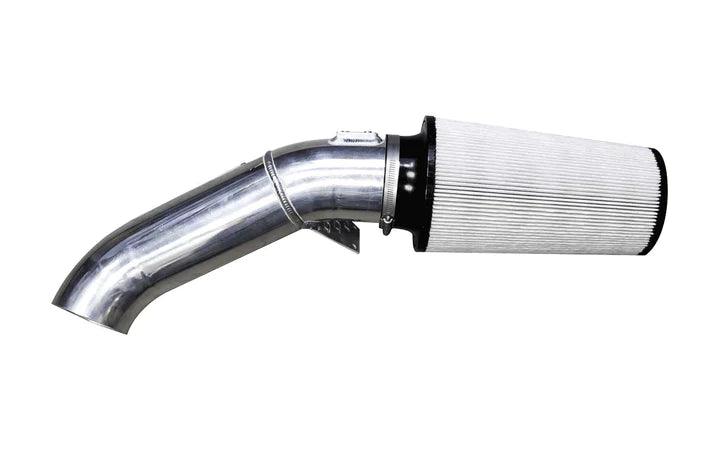 Load image into Gallery viewer, A sleek 4&quot; Open Air Intake Tube paired with a top-grade S&amp;B Filter, both items highlighting their design and build quality, displayed against a neutral backdrop, emphasizing their compatibility with the 2011-16 Ford Powerstroke 6.7L.
