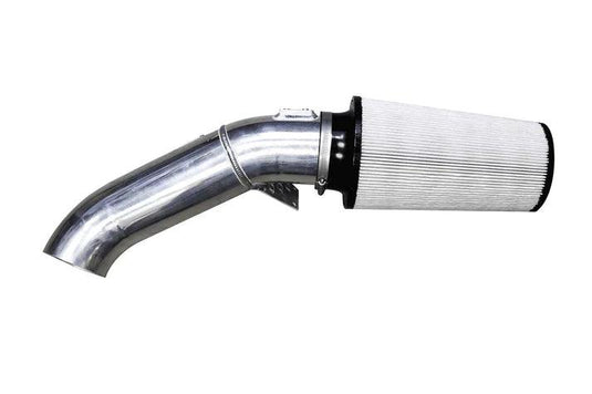 A sleek 4" Open Air Intake Tube paired with a top-grade S&B Filter, both items highlighting their design and build quality, displayed against a neutral backdrop, emphasizing their compatibility with the 2011-16 Ford Powerstroke 6.7L.