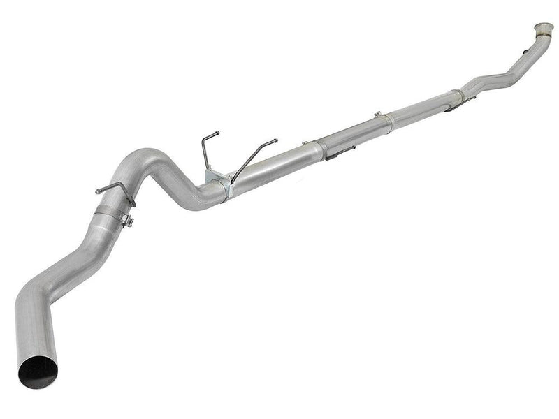 Carregue imagem no visualizador da galeriaA sleek and sturdy Sixty-Six 4&quot; Performance Exhaust Kit, showcasing its aluminized finish, designed specifically for 2013-18 Ram Cummins 6.7L models.
