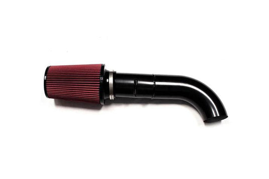 A modern 4" Open Air Intake Tube combined with a high-quality S&B Filter, both components showcasing their premium design and craftsmanship, set against a clean background, emphasizing their perfect fit for the 2017-19 GM/Chevy Duramax L5P.