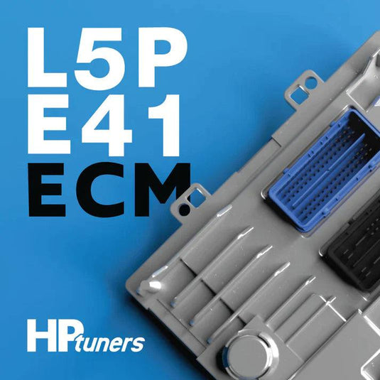 This image features the HP Tuners GM E41 ECM Upgrade Kit, a comprehensive solution for automotive diagnostics and calibration. The kit includes the HPTNet Cable, the Upgrade cable, and the Upgrade box, designed for easy and efficient upgrades.