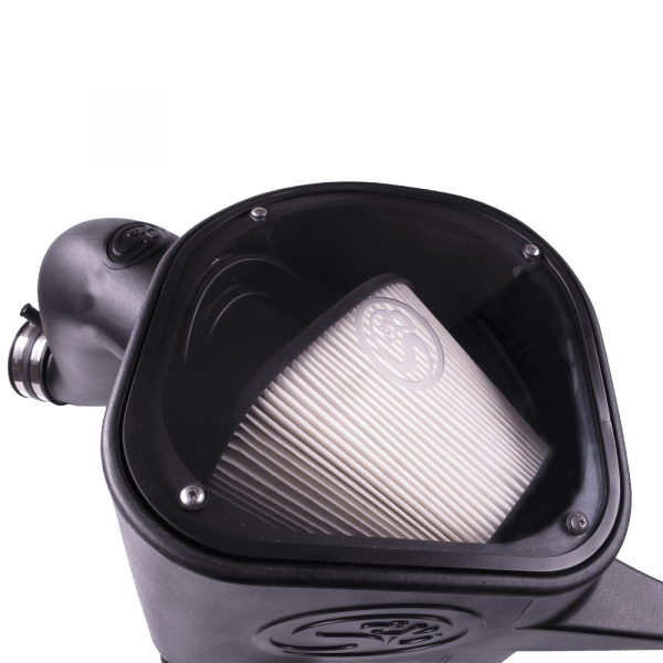 Cargue la imagen en el visor de la galería, S&amp;B Cold Air Intake for 2013-2018 Ram 2500/3500 6.7L Cummins, Dry Extendable White
